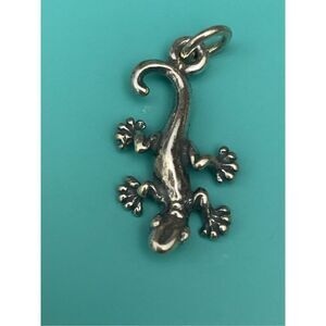 .925 Gecko Sterling Silver Jewelry Charm #reptile